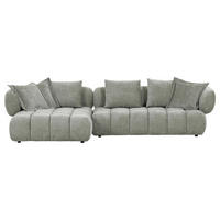 ECKSOFA in Flachgewebe Olivgrün  - Schwarz/Olivgrün, Konventionell, Kunststoff/Textil (156/318cm) - Carryhome