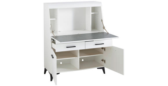 SEKRETÄR  Kabeldurchlass, Stauraum  - Schwarz/Weiß, Trend, Holzwerkstoff/Kunststoff (98/124/42cm) - Carryhome