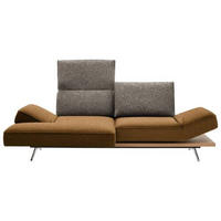 ECKSOFA in Flachgewebe Braun, Goldfarben  132/240 cm  - Chromfarben/Goldfarben, Design, Holz/Textil (132/240cm) - Koinor