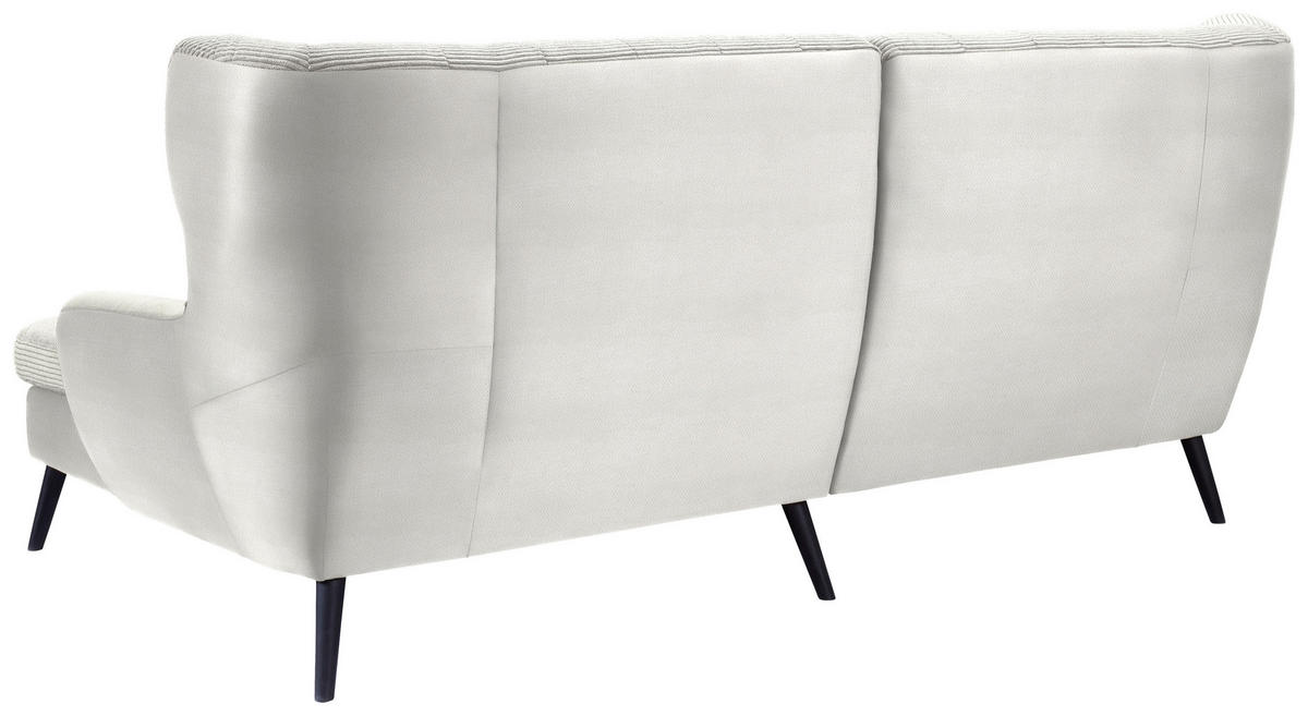 ECKSOFA in Cord Creme  - Creme/Schwarz, Design, Holz/Textil (237/165cm) - Stylife