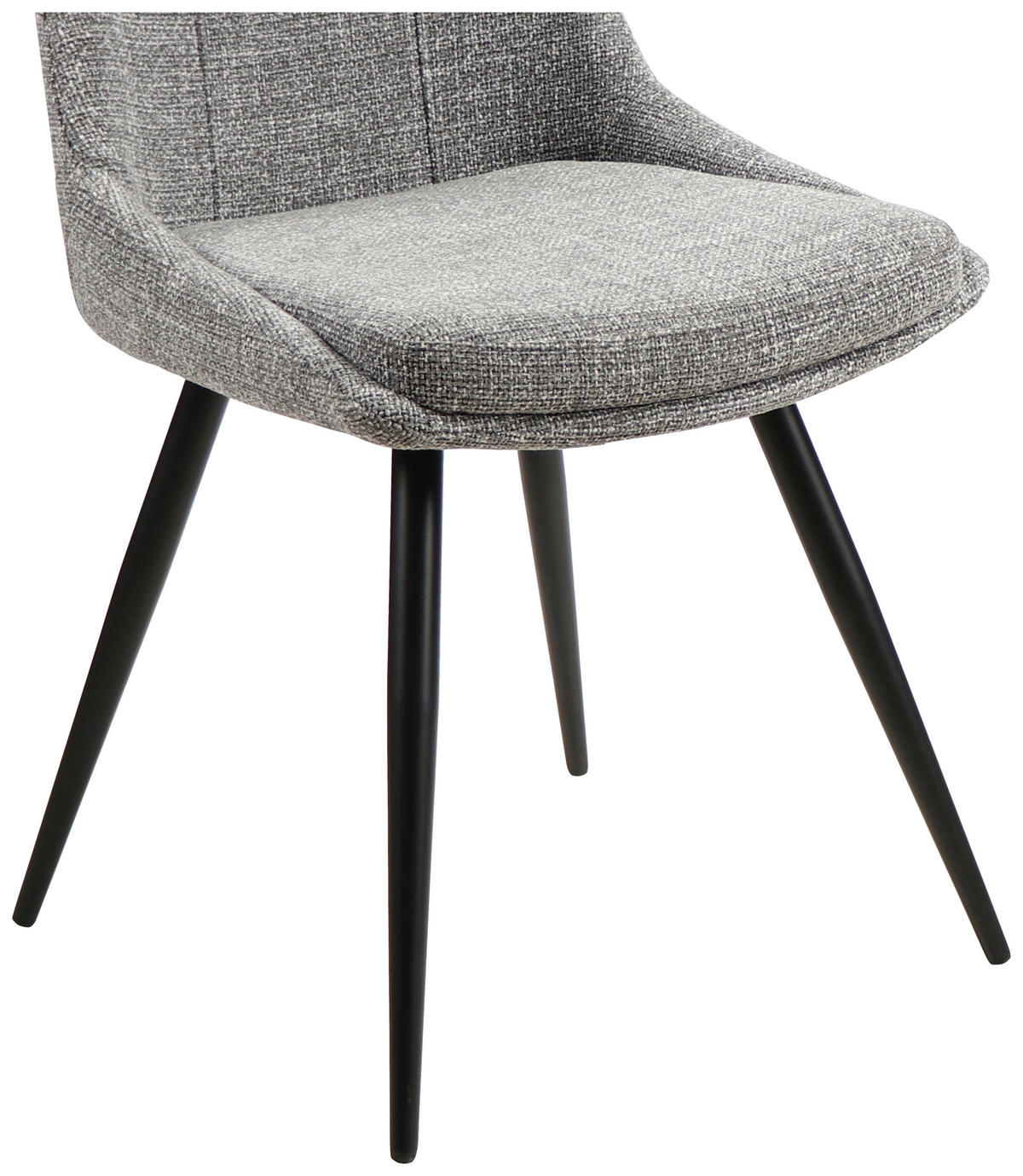 STUHL Leinenoptik Hellgrau Pappel Sperrholz  - Hellgrau/Schwarz, MODERN, Holz/Textil (49/88/59cm) - MID.YOU