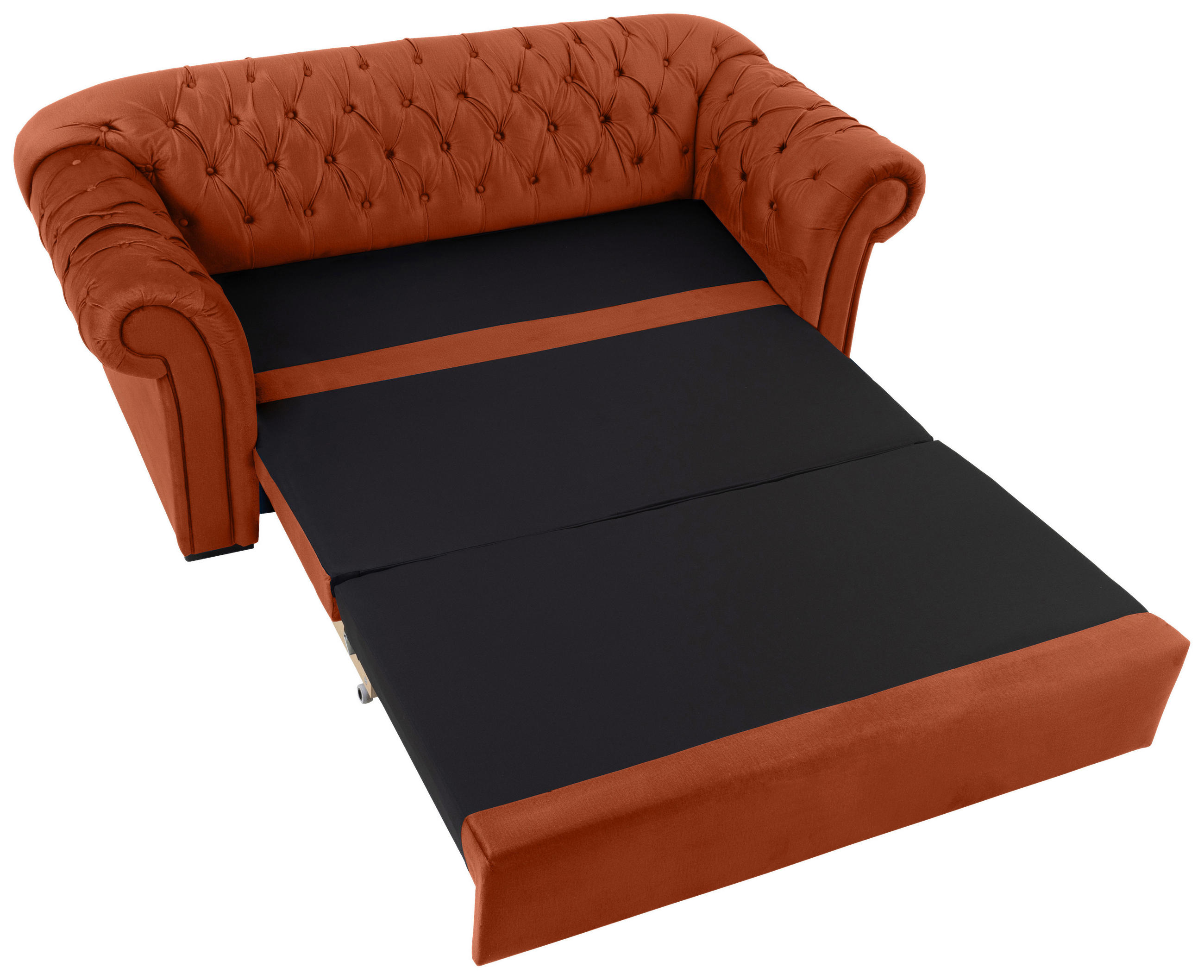 KANAPÉÁGY textil rozsdavörös  - fekete/rozsdavörös, Design, textil/fa (213/86/99cm) - MID.YOU