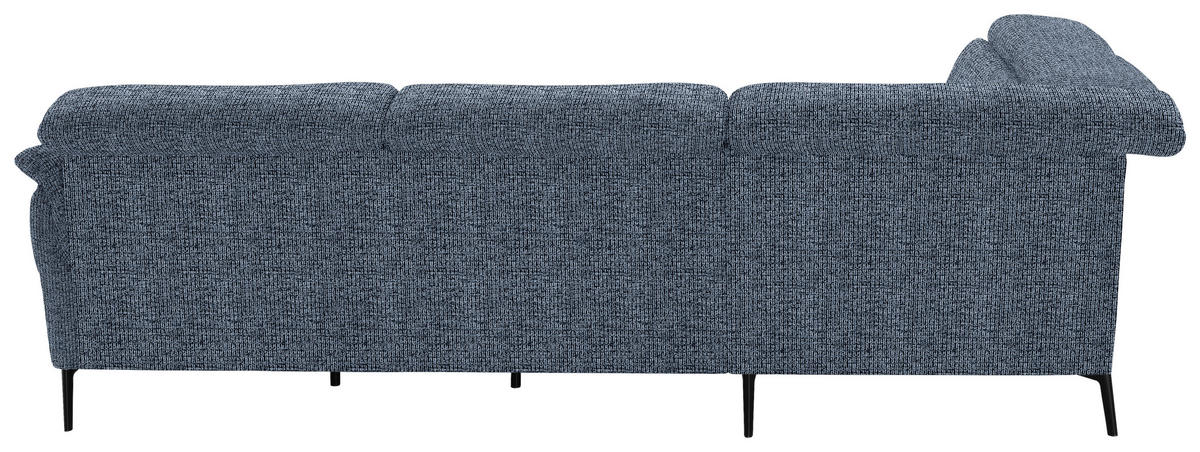 ECKSOFA in Struktur Blau  235/275 cm  - Blau/Schwarz, MODERN, Textil/Metall (235/275cm) - Cantus