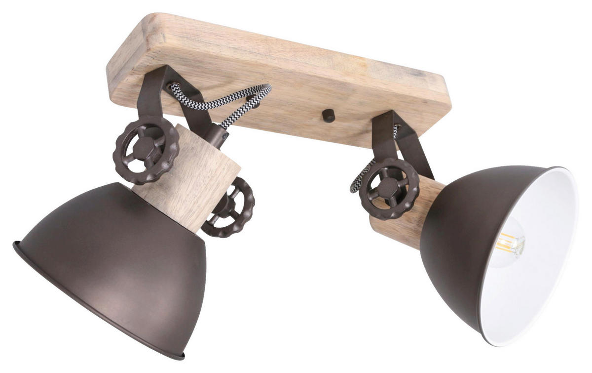 DECKENSPOTS - Anthrazit, Trend, Holz/Metall (32/19/17cm)