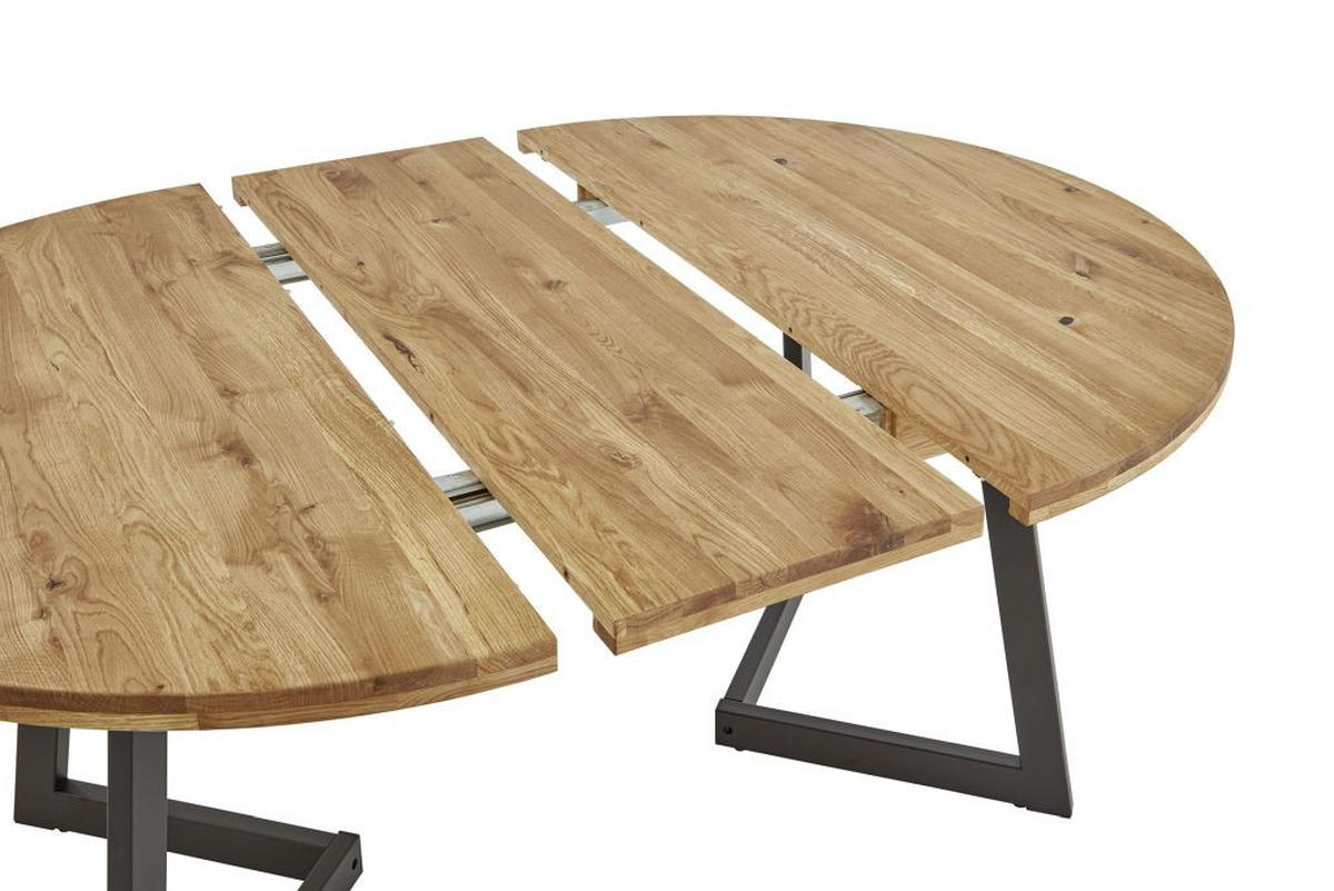STOL NA IZVLAČENJE  boje hrasta  drvo      - boje hrasta/crna, Konvencionalno, drvo/metal (110cm)
