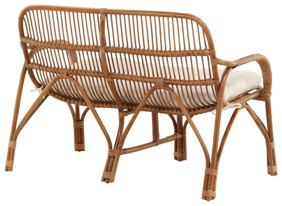 LOUNGESOFA  - Weiß/Naturfarben, KONVENTIONELL, Holz (130/93/82cm) - Gardenson