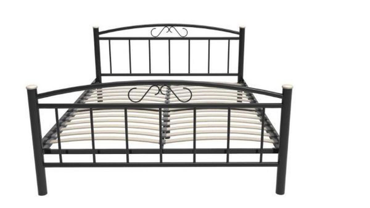 KREVET   180/200 cm   crna  - crna, Lifestyle, drvo/metal (180/200cm) - Hom`in