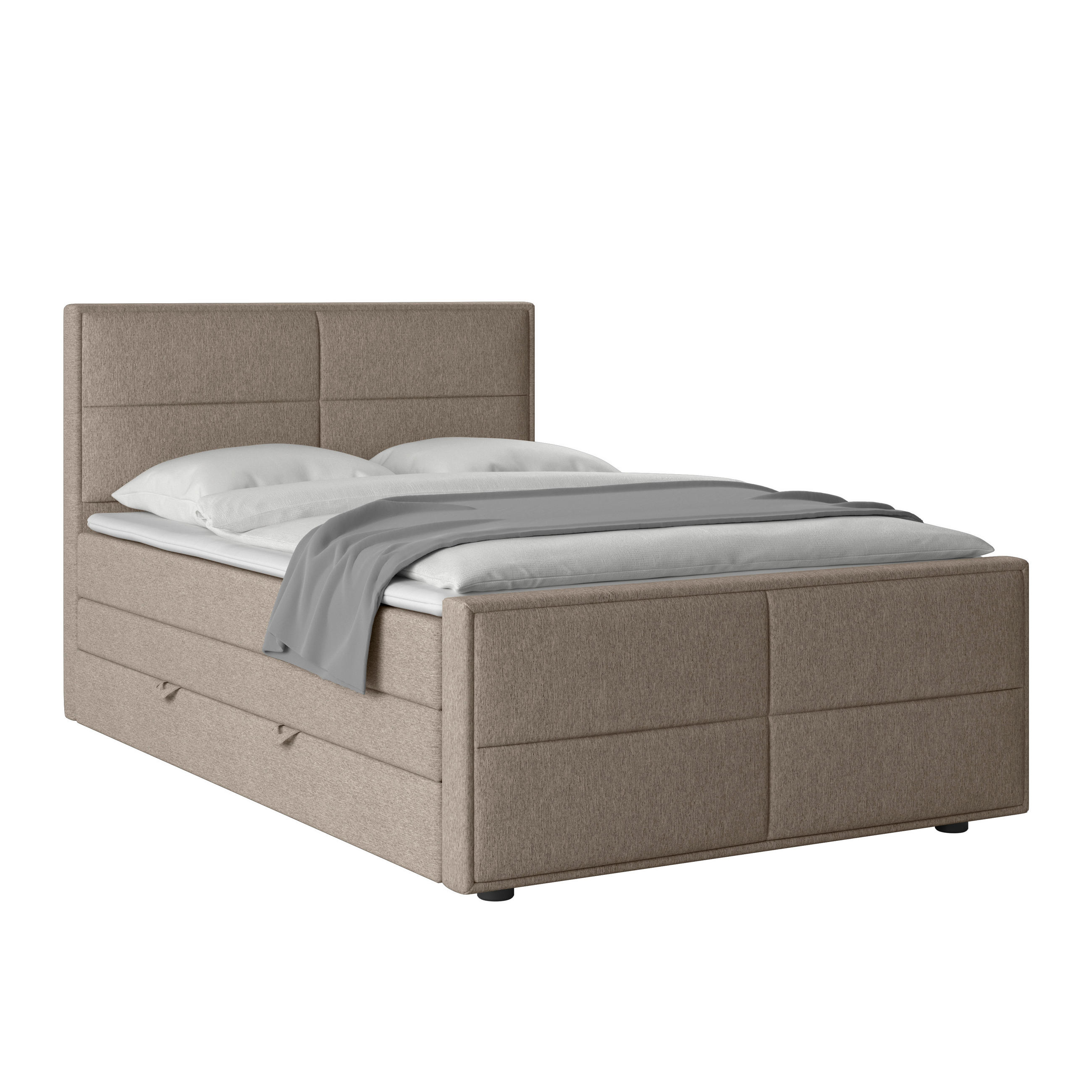 BOXSPRINGBETT 120/200 cm  in Beige  - Beige, Modern, Holz/Kunststoff (120/200cm) - MID.YOU