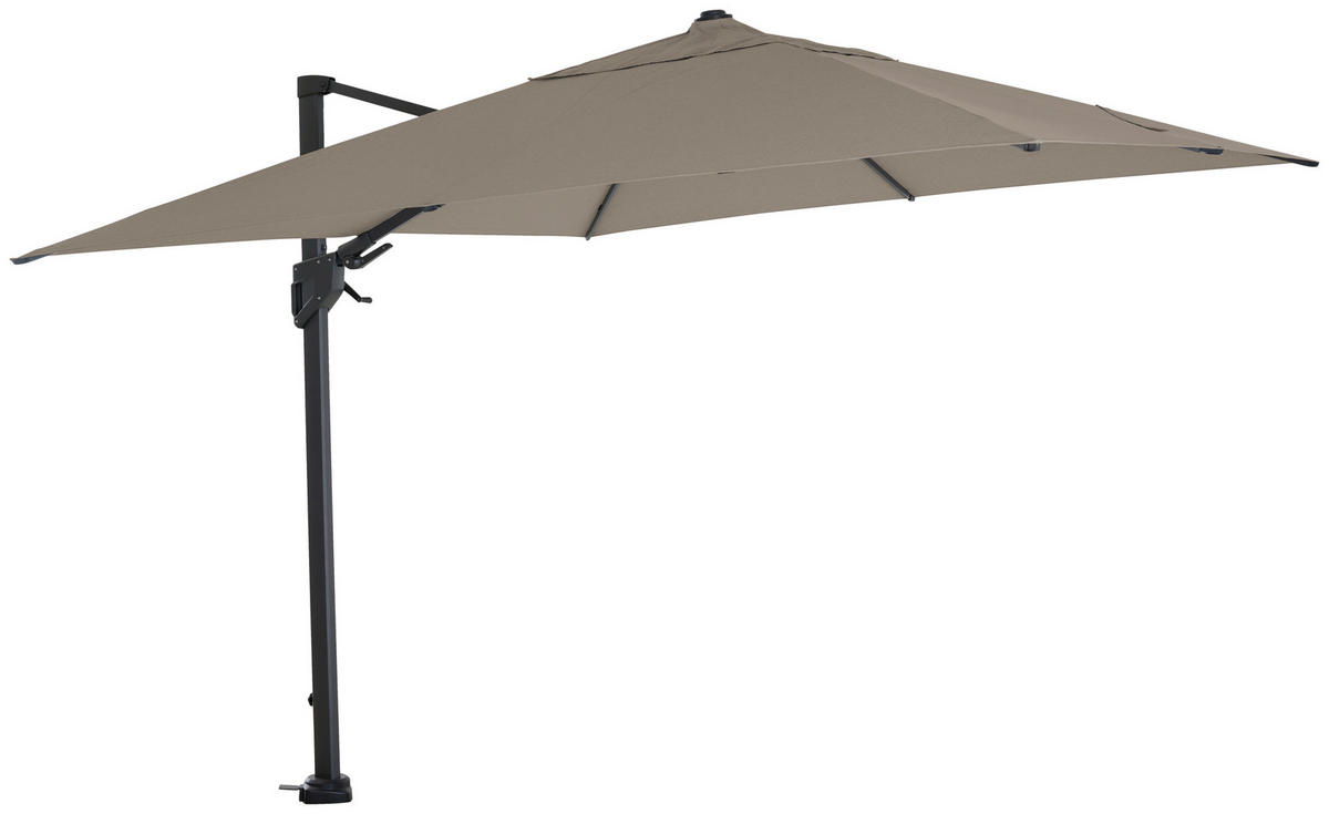 AMPELSCHIRM 300 cm Taupe  - Taupe/Anthrazit, MODERN, Textil/Metall (300/300cm) - Siena Garden