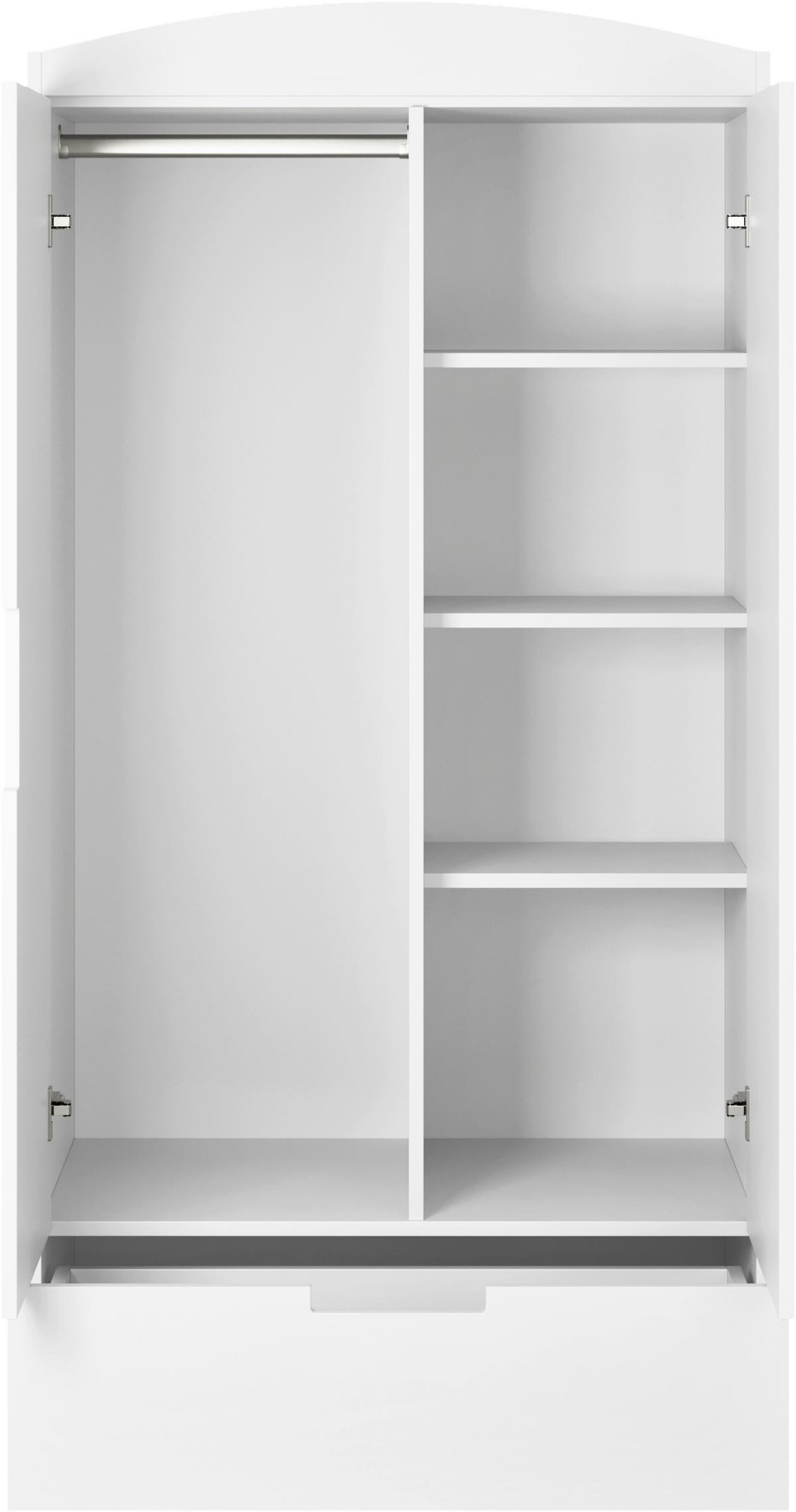 KINDERKLEIDERSCHRANK - Weiß, MODERN, Holzwerkstoff (90/183,5/52cm) - MID.YOU