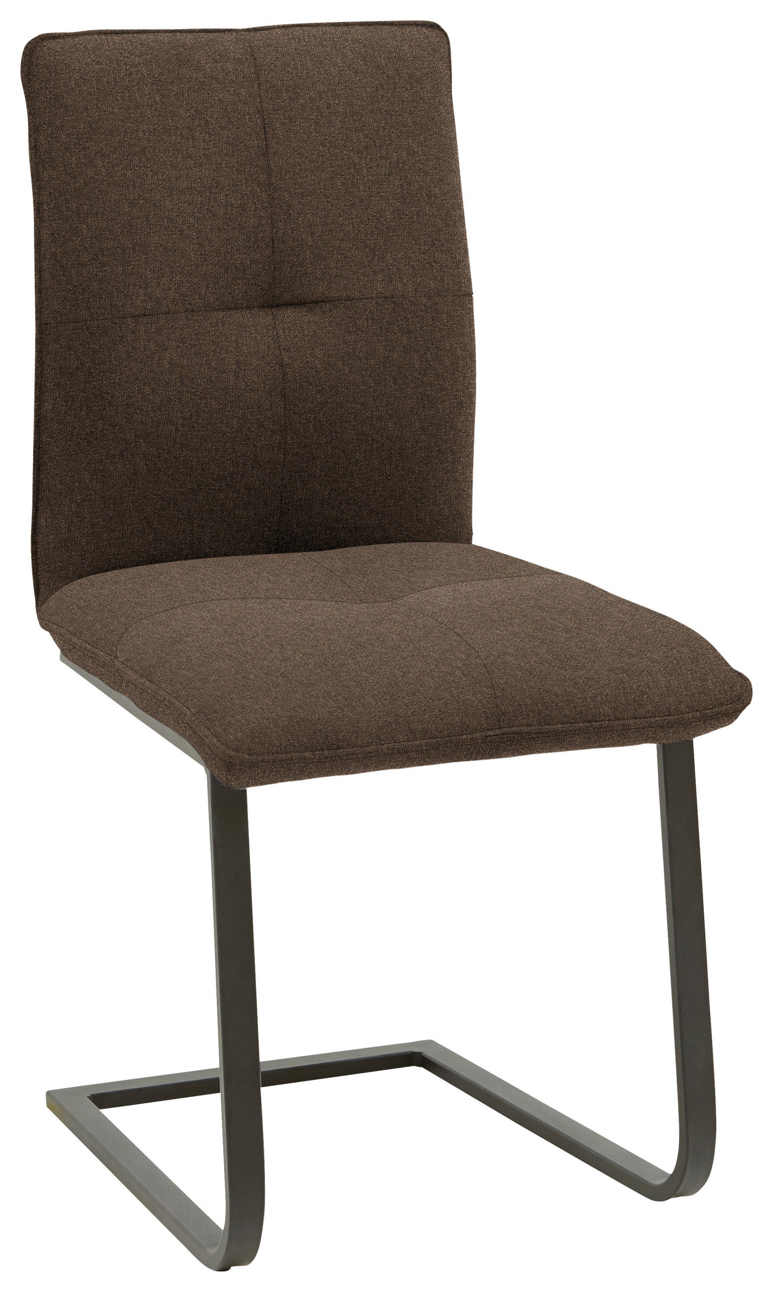 SCHWINGSTUHL  in Stahl Flachgewebe  - Dunkelbraun/Schwarz, Design, Textil/Metall (46/95/62cm) - Dieter Knoll