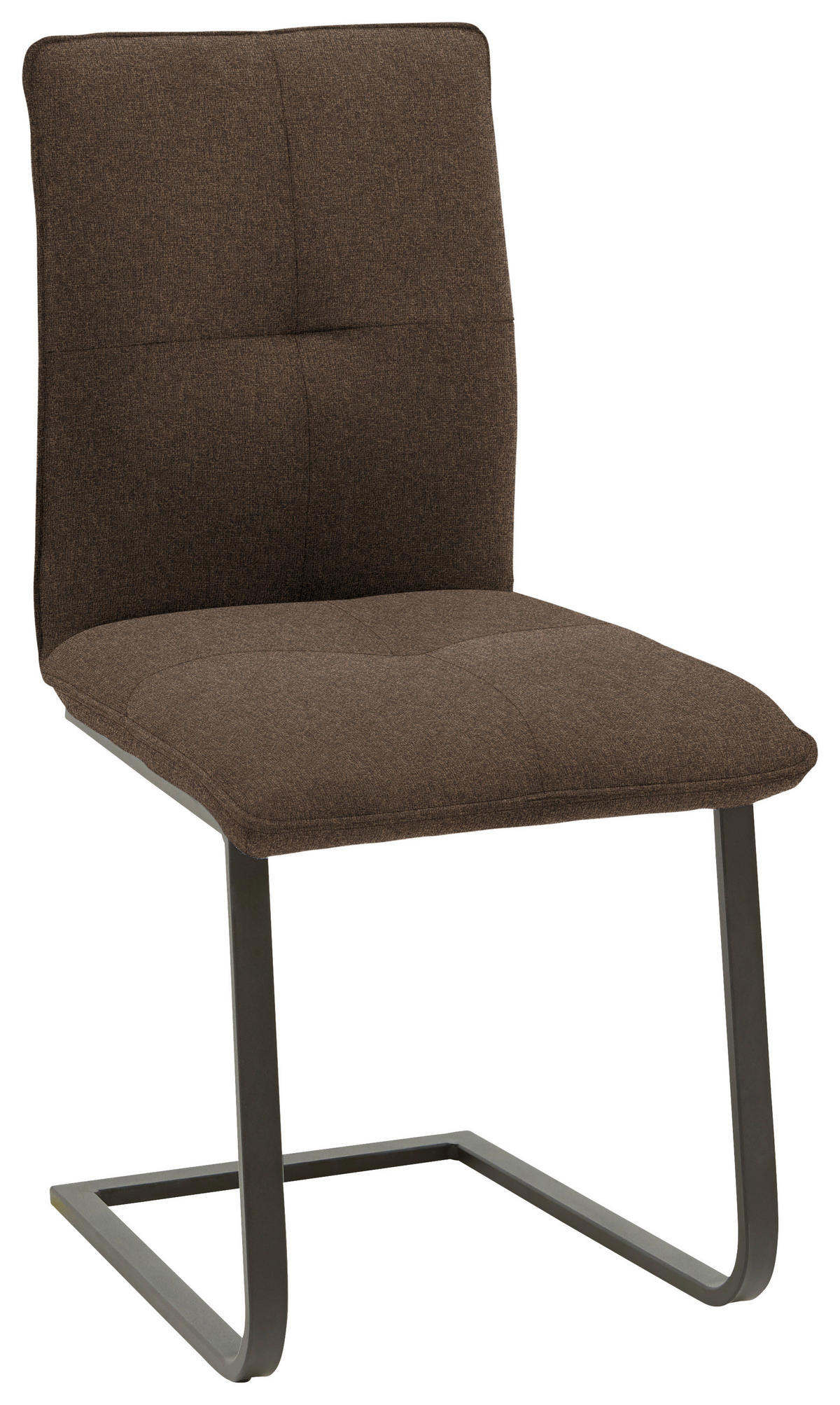 SCHWINGSTUHL  in Stahl Flachgewebe  - Dunkelbraun/Schwarz, Design, Textil/Metall (46/95/62cm) - Dieter Knoll