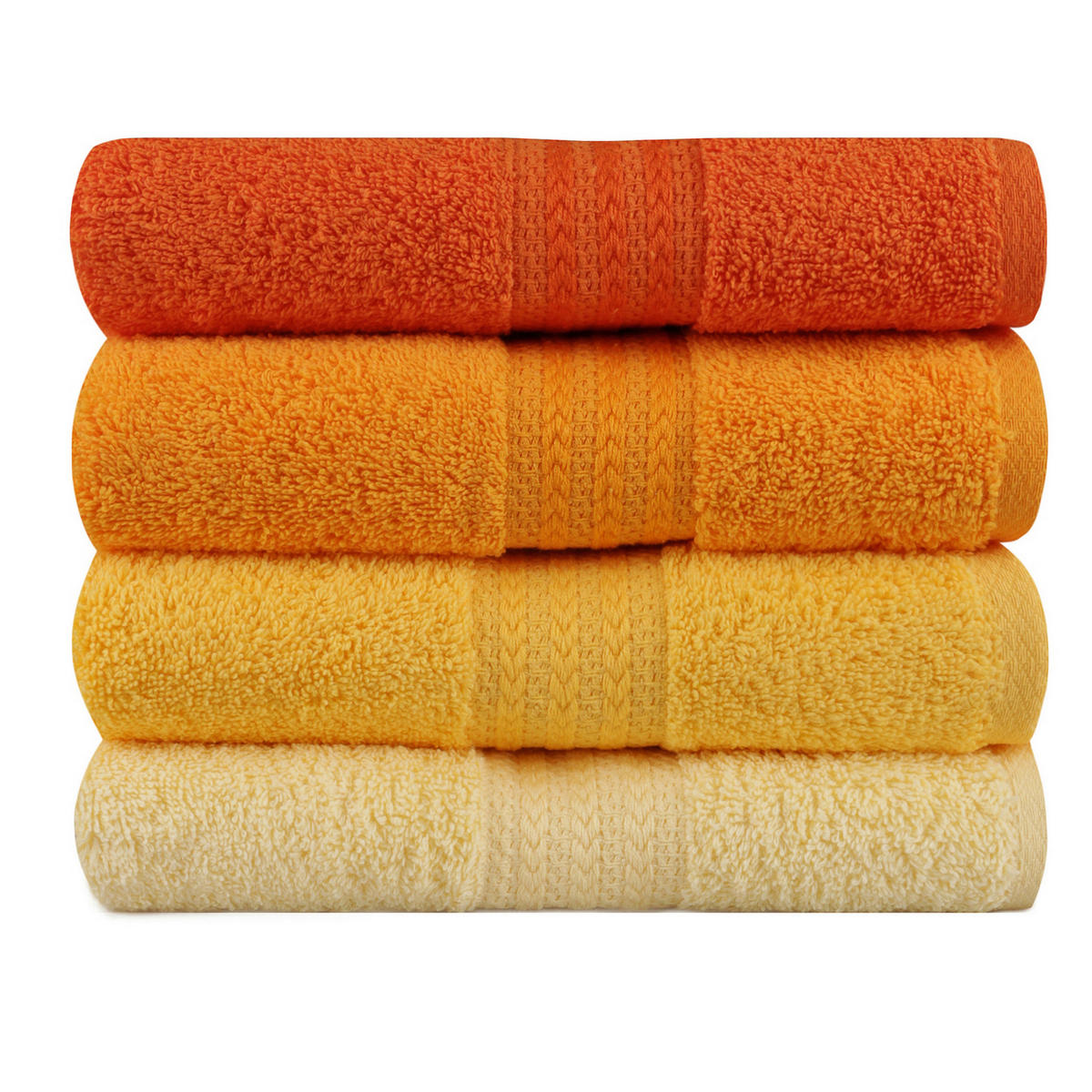 HANDTUCHSET Gelb, Orange, Hellgelb, Dunkelorange  - Gelb/Hellgelb, Basics, Textil (50/90cm)