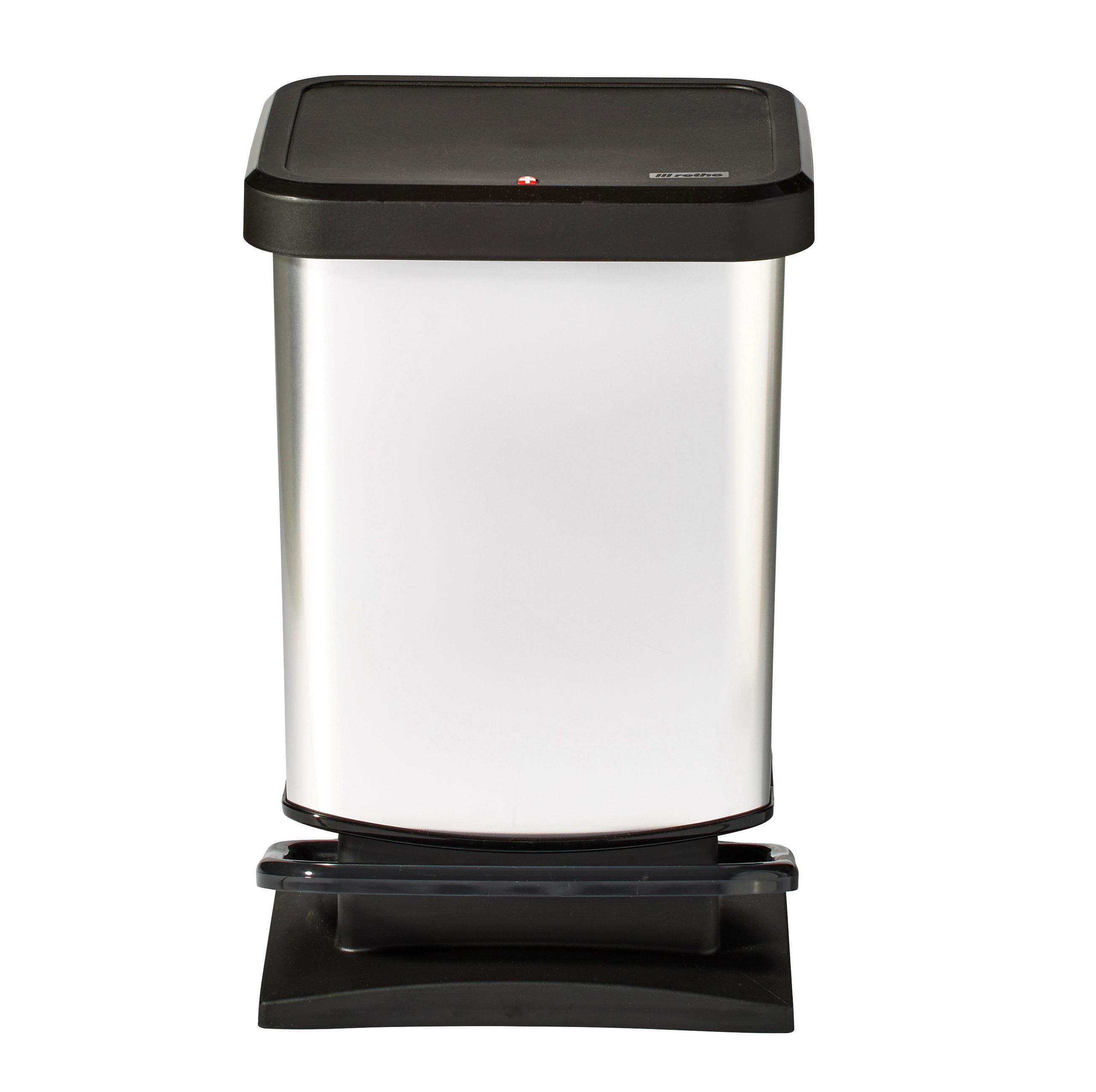 SZEMETESVÖDÖR 20 l - fekete/ezüstszínű, Basics, műanyag (29,3/26,6/45,7cm) - Rotho