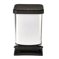 SZEMETESVÖDÖR 20 l  - fekete/ezüstszínű, Basics, műanyag (29,3/26,6/45,7cm) - Rotho