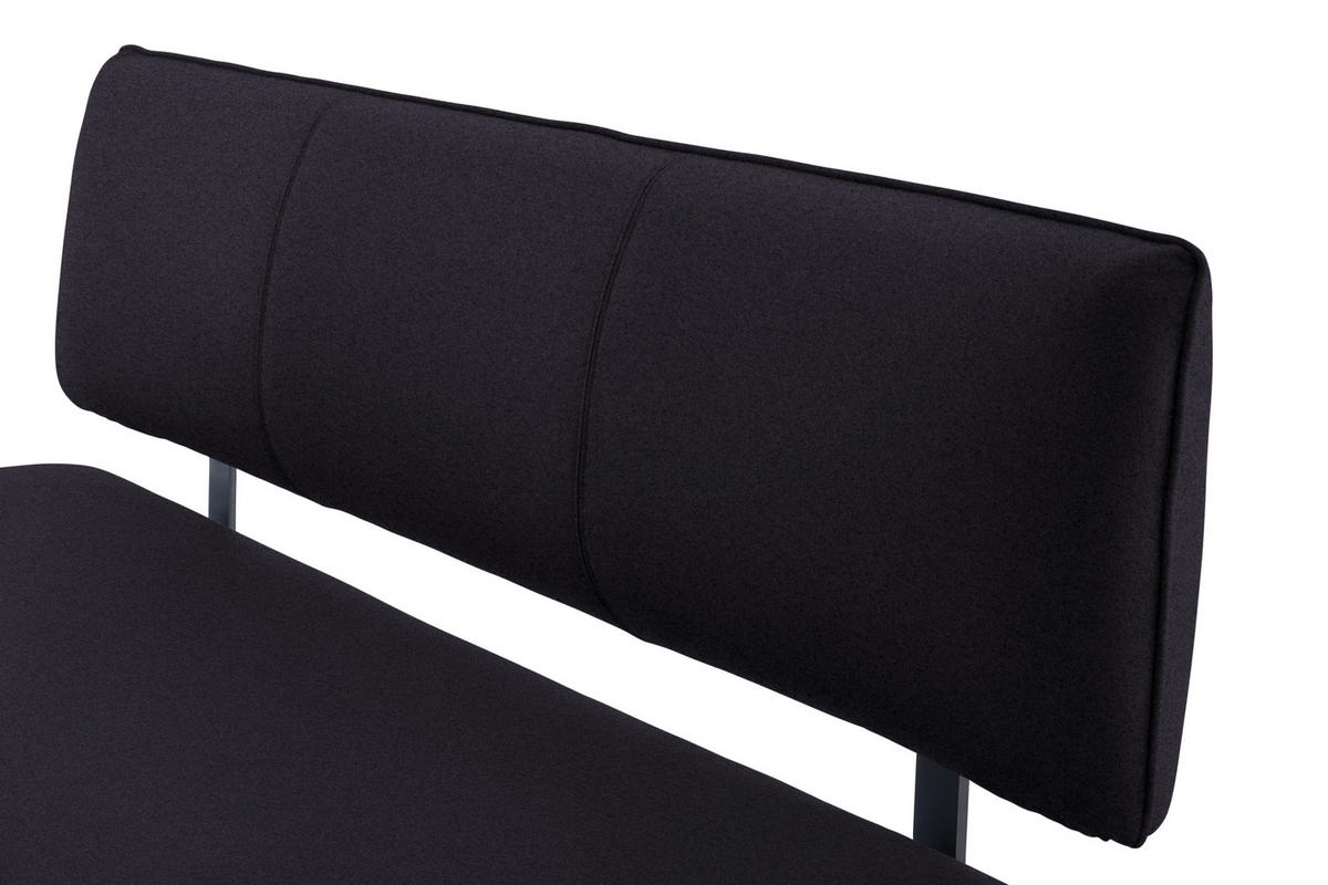 SITZBANK 180/86,5/60 cm  in Anthrazit, Schwarz  - Anthrazit/Schwarz, Design, Textil/Metall (180/86,5/60cm) - Cantus