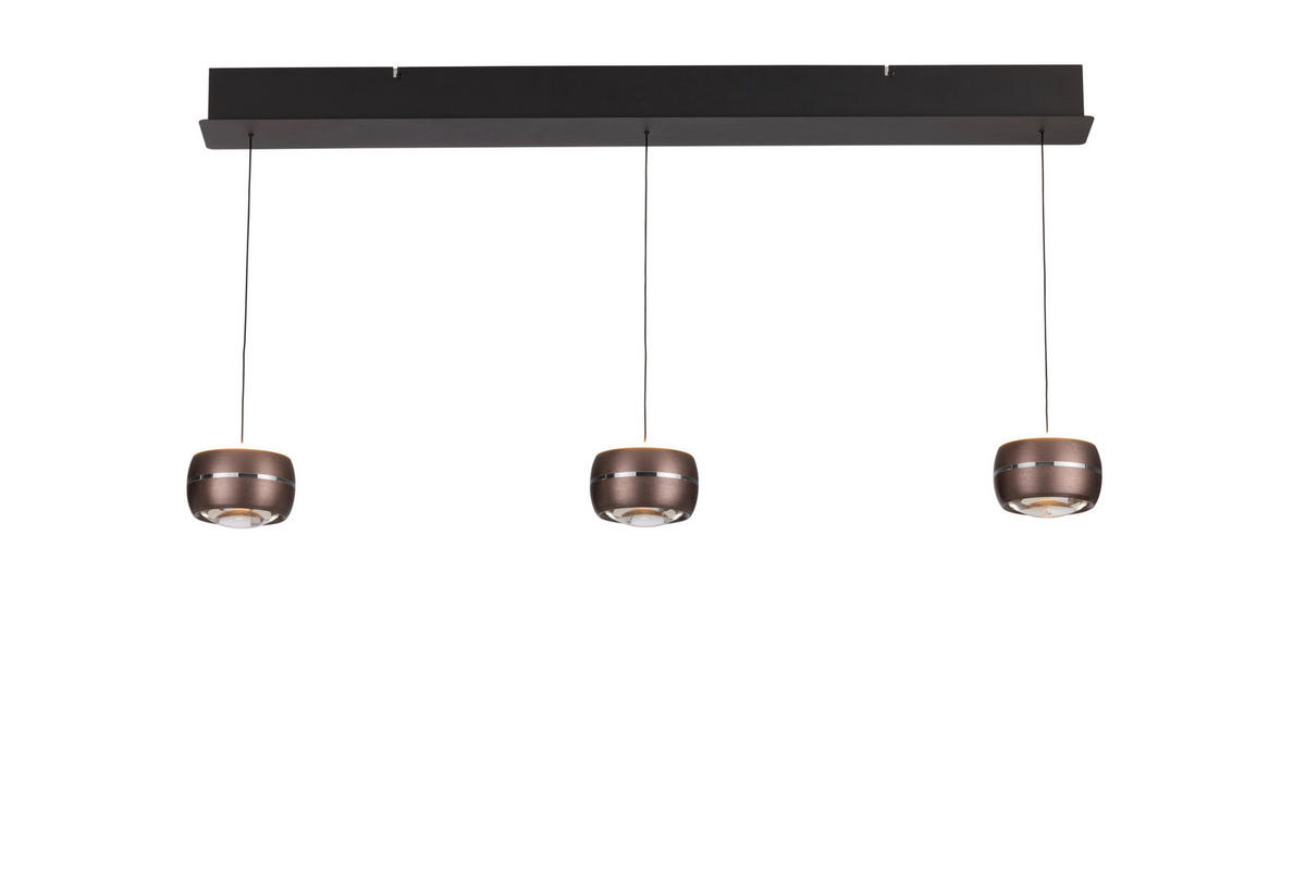 ZÁVESNÉ LED SVIETIDLO,   - hnedá, Basics, kov/sklo (100cm) - Dieter Knoll