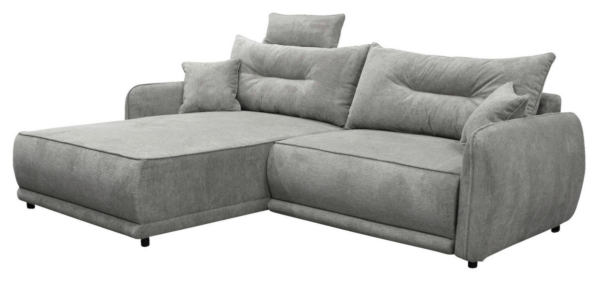ECKSOFA in Struktur Grau  195/264 cm  - Beige/Schwarz, Design, Kunststoff/Textil (195/264cm) - MID.YOU