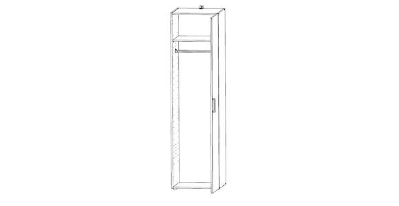 SCHRANK 50/185/54 cm  - Chromfarben/Weiß, KONVENTIONELL, Holzwerkstoff/Kunststoff (50/185/54cm) - Xora