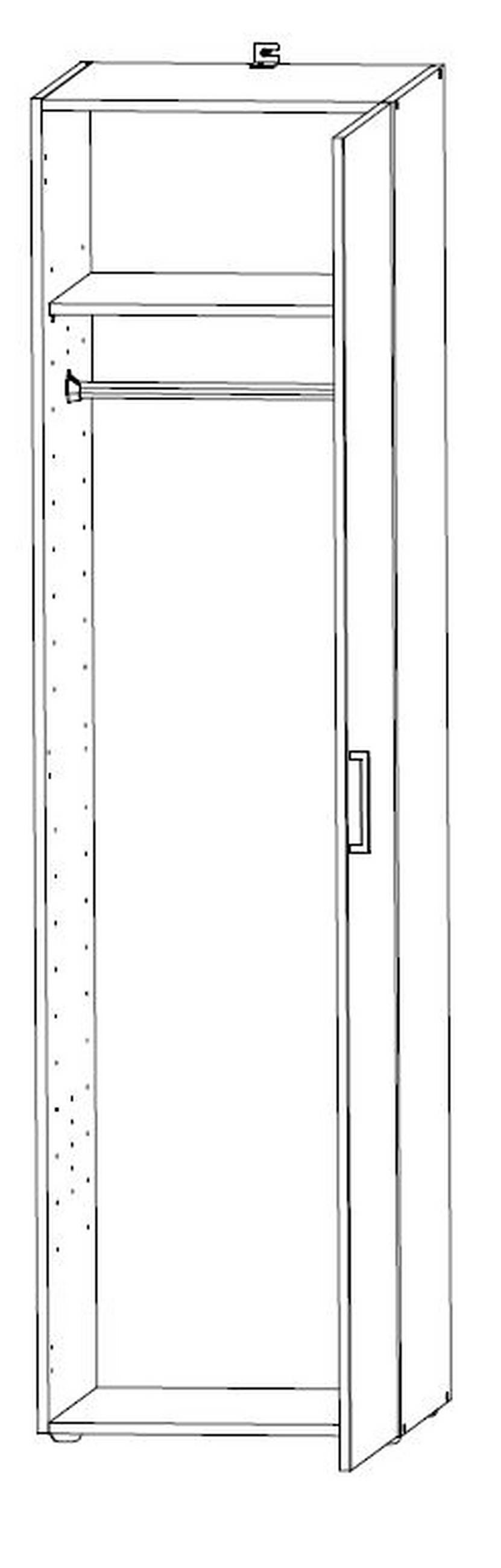 SKŘÍŇ NA ODĚV, bílá, barvy dubu, 40/185/54 cm - bílá/barvy dubu, Design, kompozitní dřevo/plast (40/185/54cm) - Xora
