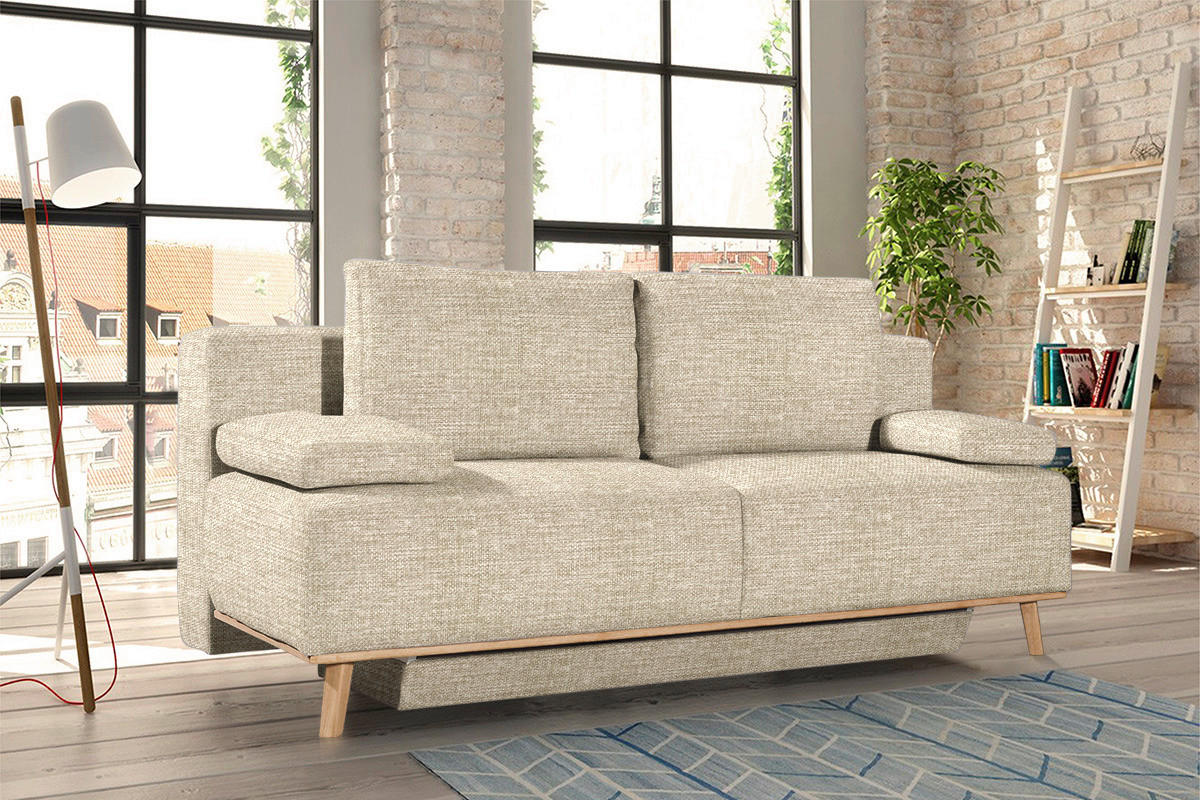 BOXSPRINGSOFA Beige  - Beige, Design, Holz/Textil (203/97/107cm) - Dieter Knoll