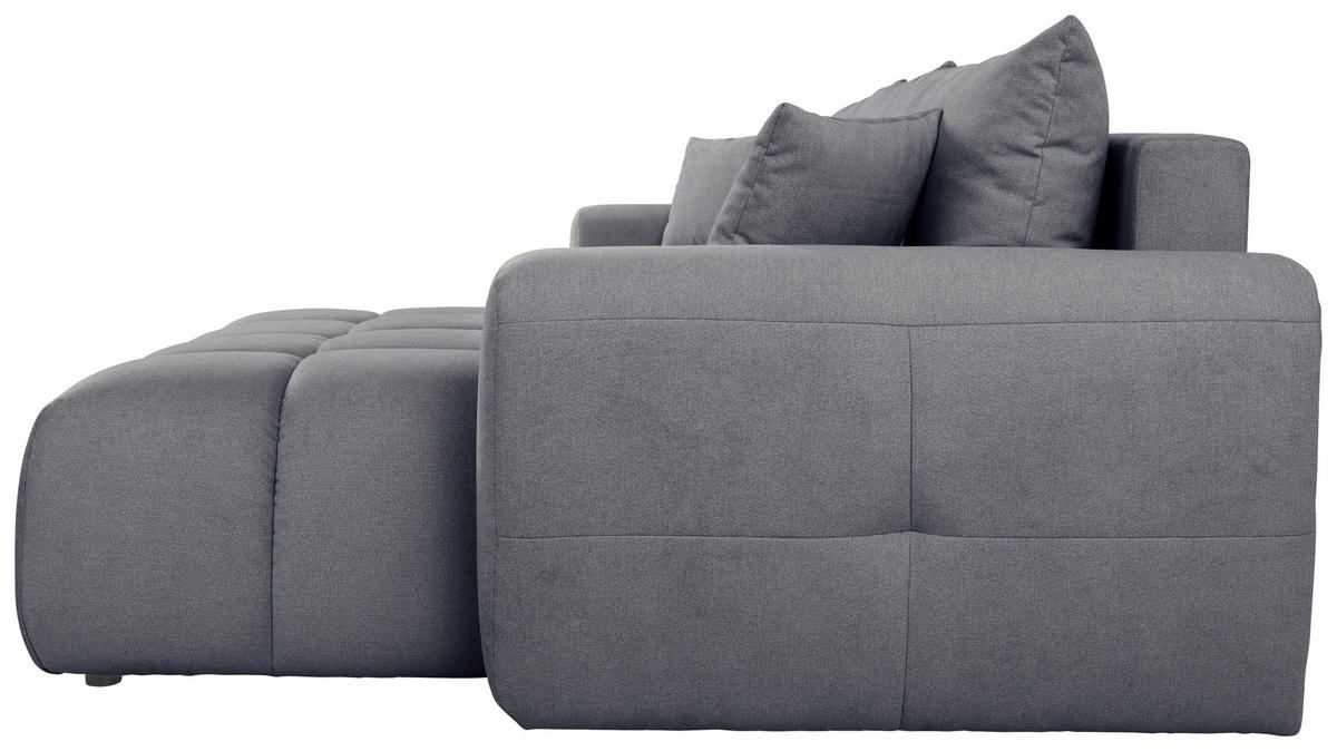 ECKSOFA in Velours Dunkelgrau  - Dunkelgrau/Schwarz, Konventionell, Kunststoff/Textil (298/168cm) - Carryhome
