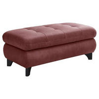 HOCKER in Leder Dunkelrot  - Schwarz/Dunkelrot, Design, Leder/Metall (129/47/64cm) - Beldomo Speed