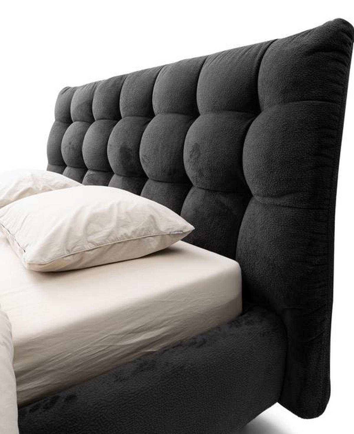 PAT TAPIțAT  in antracit  - antracit/negru, Modern, lemn/metal (160/200cm) - Esposa