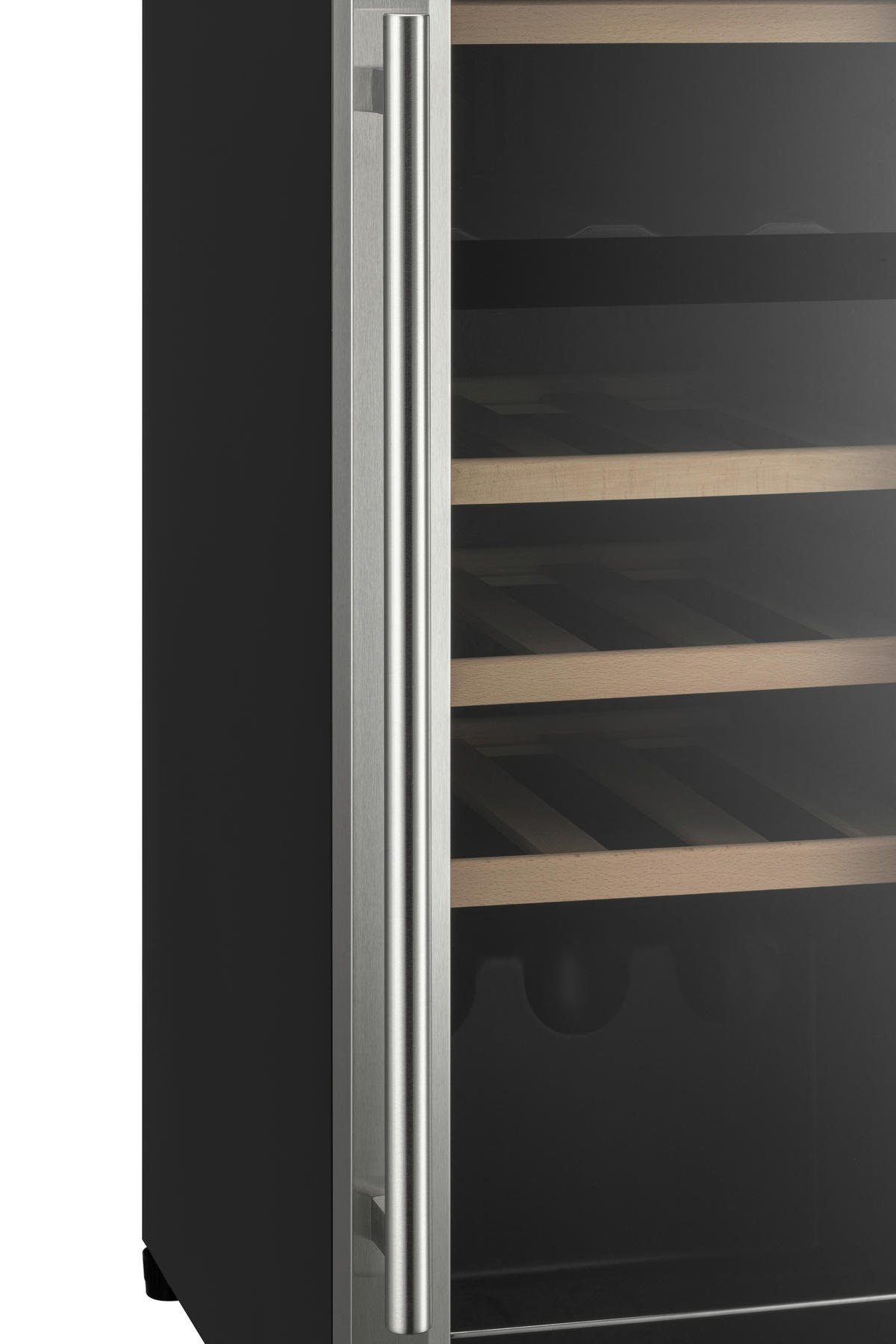WEINKÜHLSCHRANK  - Edelstahlfarben/Schwarz, Basics, Glas/Holz (34,5/51,6/84,5cm) - Atrigo
