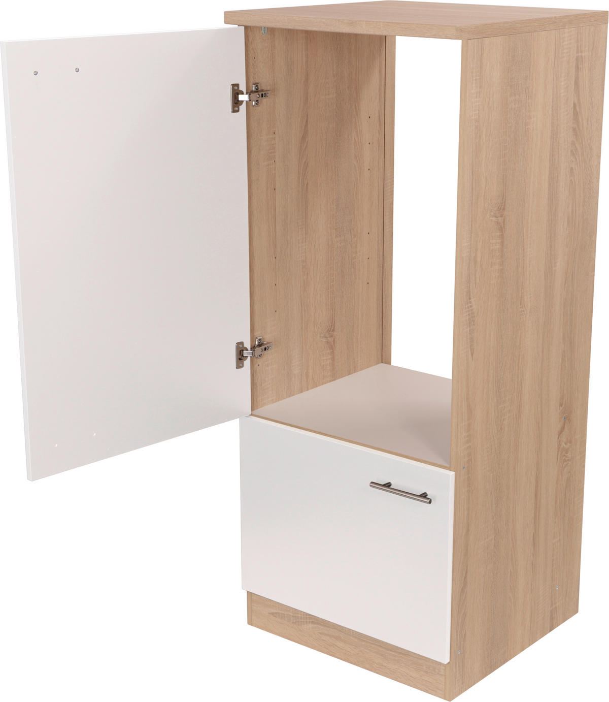 SKÅP FÖR VITVAROR 60/144,8/60 cm  i vit, ekfärgad  - vit/silver, Basics, metall/trämaterial (60/144,8/60cm) - Respekta