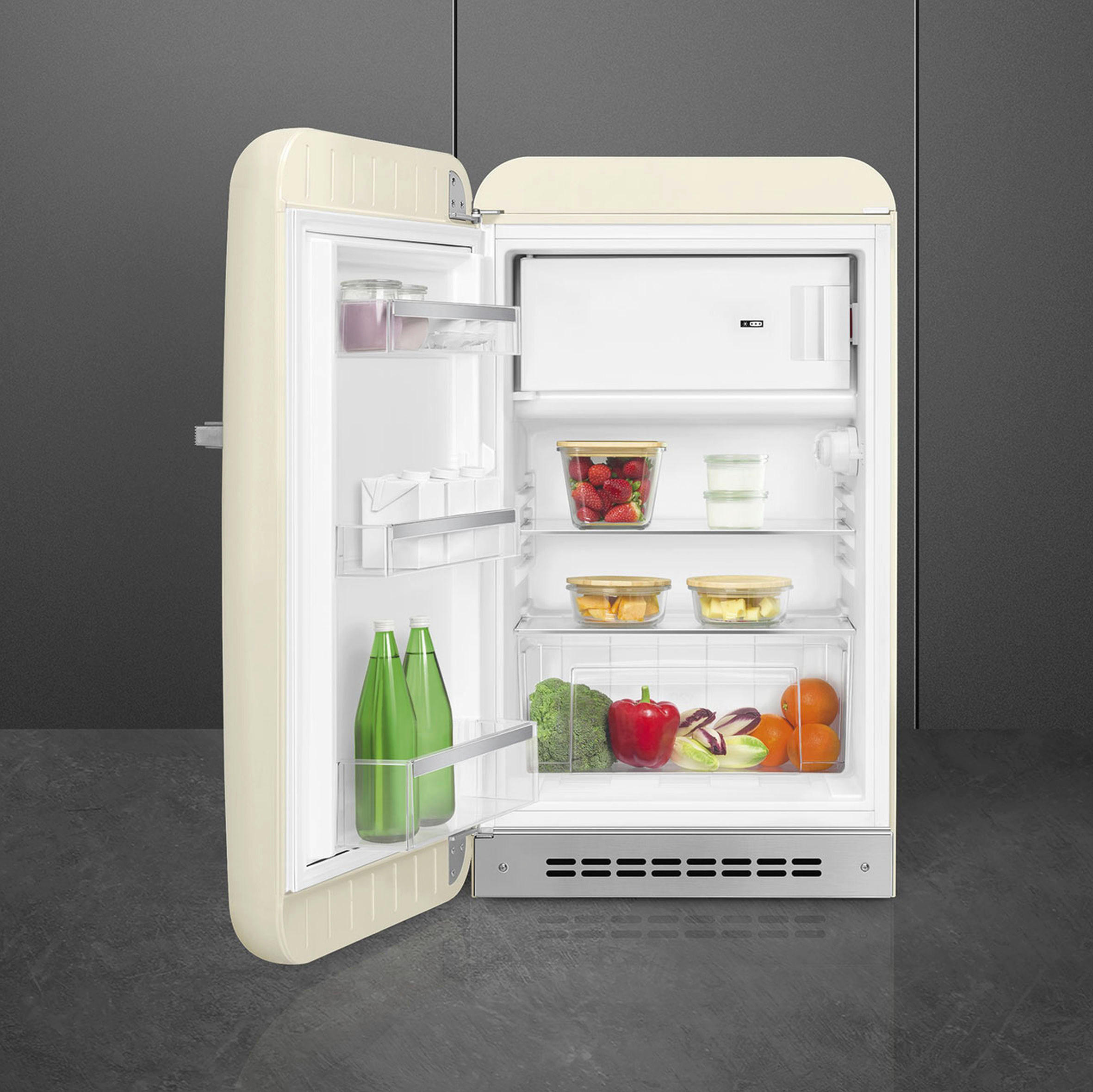 KÜHLSCHRANK 54,5/97-98/70,1 cm FAB10LCR6  - Creme, Basics, Glas/Metall (54,5/97-98/70,1cm) - SMEG