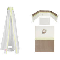 RÁCSOS KISÁGY SZETT 4 részes Diego  - barna/fehér, Basics, textil - Patinio