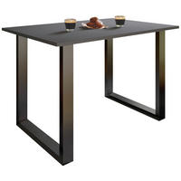 ESSTISCH 110/80/76 cm Nachbildung  Metall, Holzwerkstoff rechteckig Anthrazit, Schwarz  - Anthrazit/Schwarz, Design, Holzwerkstoff/Metall (110/80/76cm) - MID.YOU