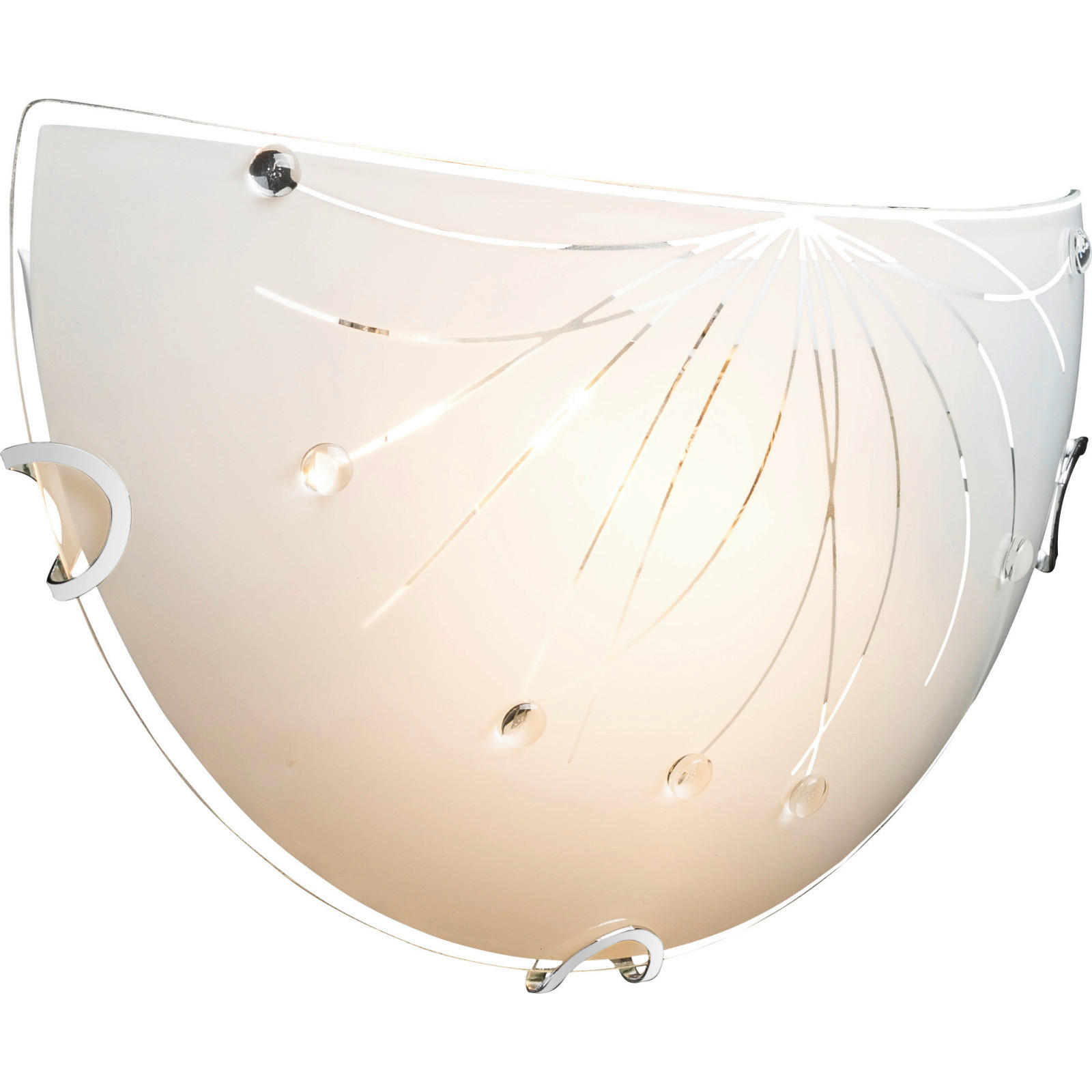 Aplică De Perete - alb/culoare crom, Basics, sticlă/metal (18/30/6.5cm)