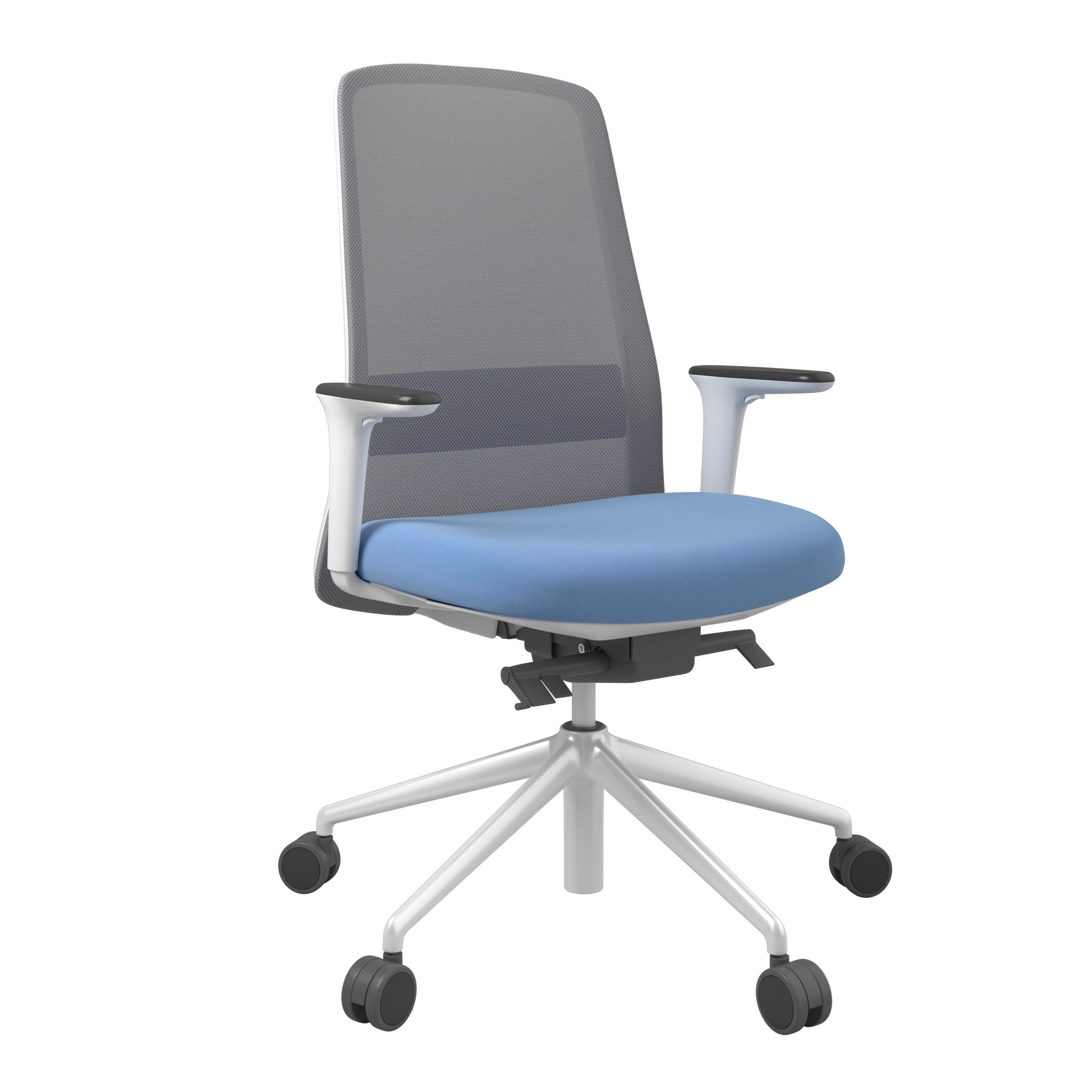 XXXLutz Drehstuhl Grau, Türkis, 70x103-115x70 cm