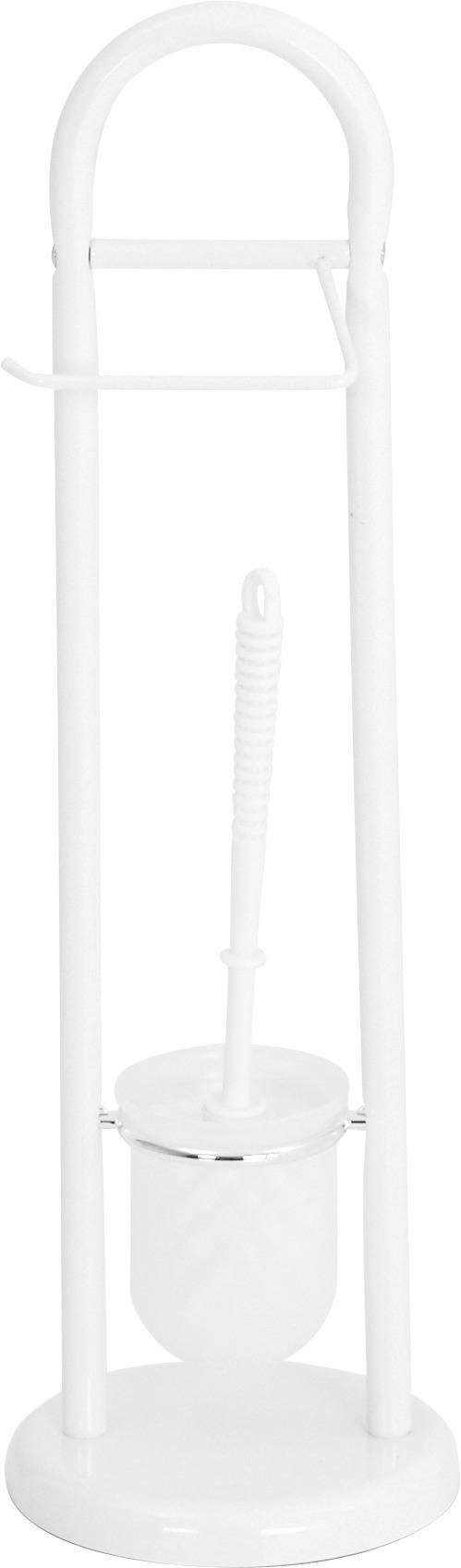 WC SADA - ŠTĚTKA A DRŽÁK - bílá, Design, plast (19/63cm)
