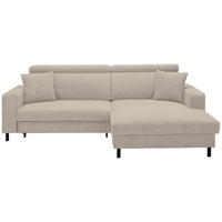 ECKSOFA in Flachgewebe Taupe  - Taupe/Schwarz, Design, Textil/Metall (262/166cm) - Xora