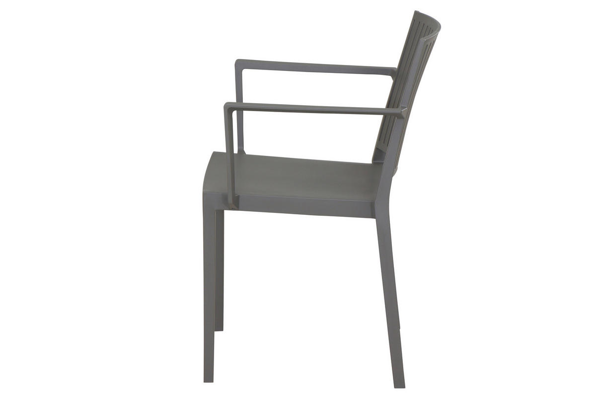 GARTENGARNITUR 3-teilig Stahl  - Grau, Basics, Kunststoff/Metall (80/80/80cm) - Siena Garden