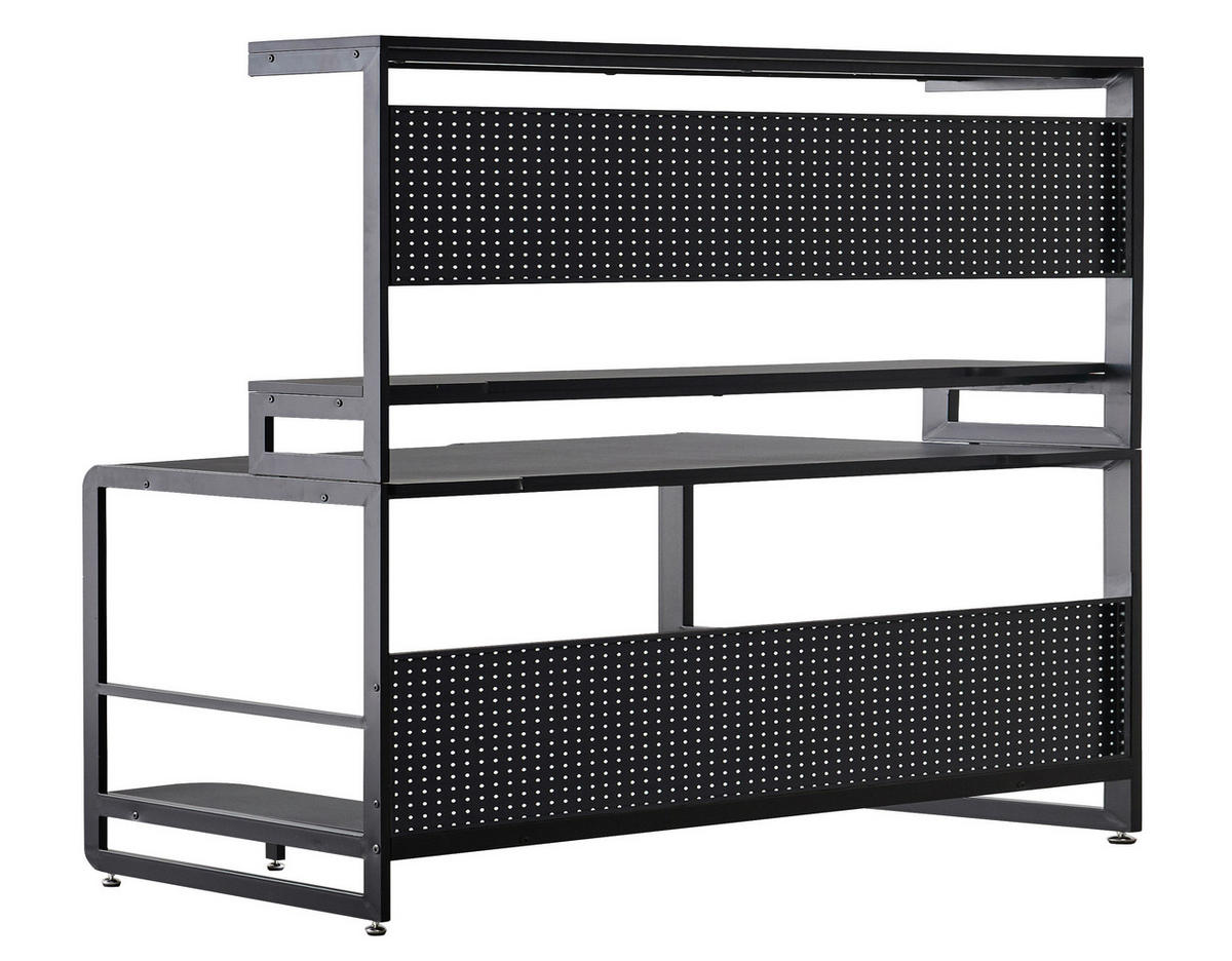SKRIVBORD 180/70/148 cm  i svart  - svart, Design, metall/trämaterial (180/70/148cm) - Livetastic