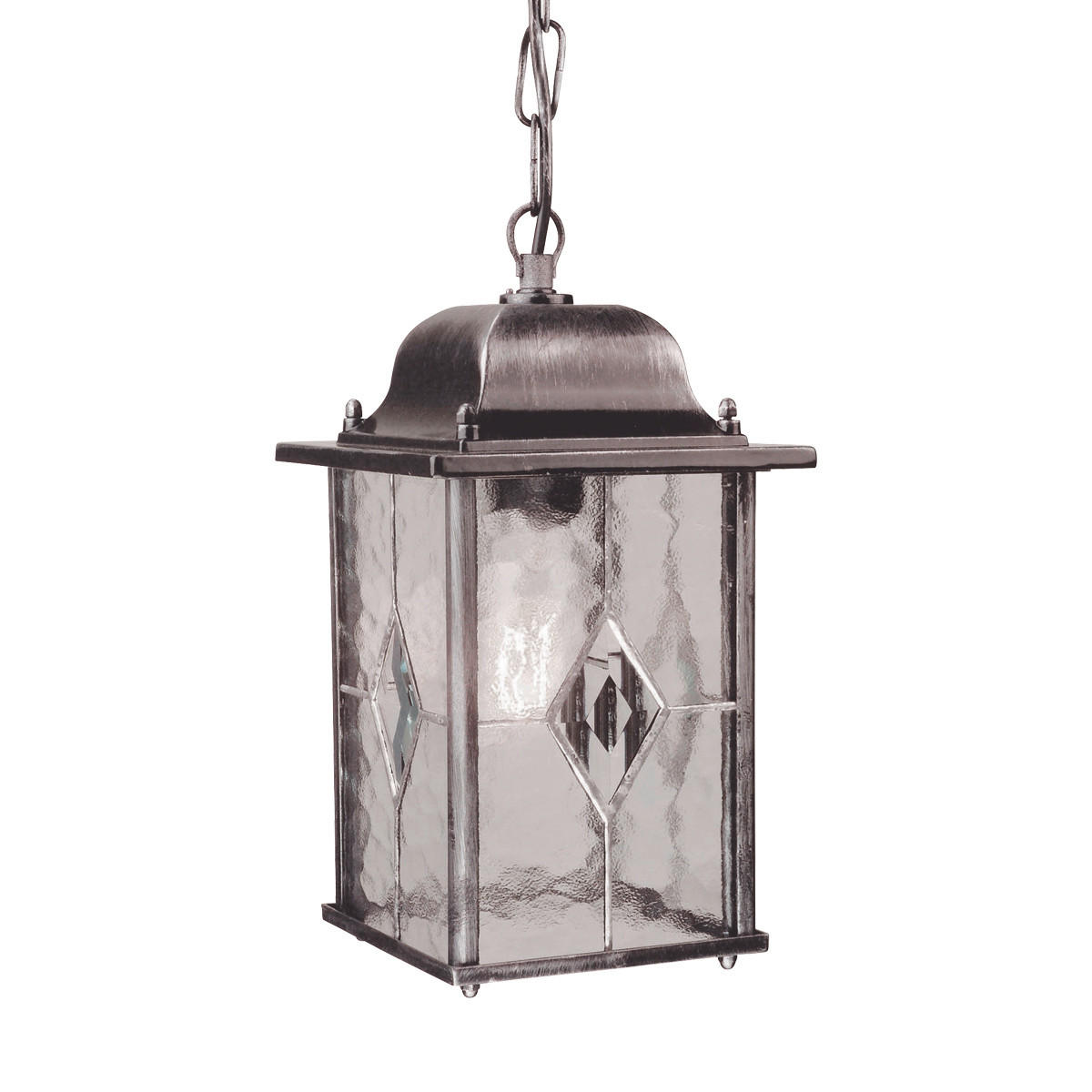 AUSSENHÄNGELEUCHTE - Silberfarben/Schwarz, Basics, Glas/Metall (34/15,9/15,9cm) - Elstead Lighting