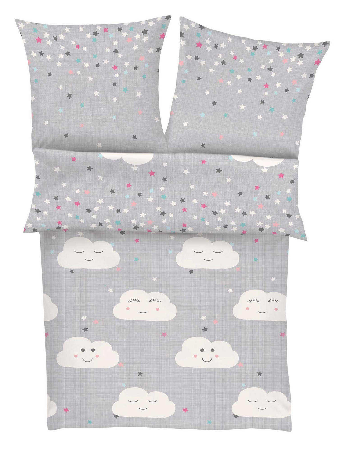 OTROŠKA POSTELJNINA 140/200 cm saten svetlo siva  - svetlo siva, Konvencionalno, tekstil (140/200cm) - S. Oliver