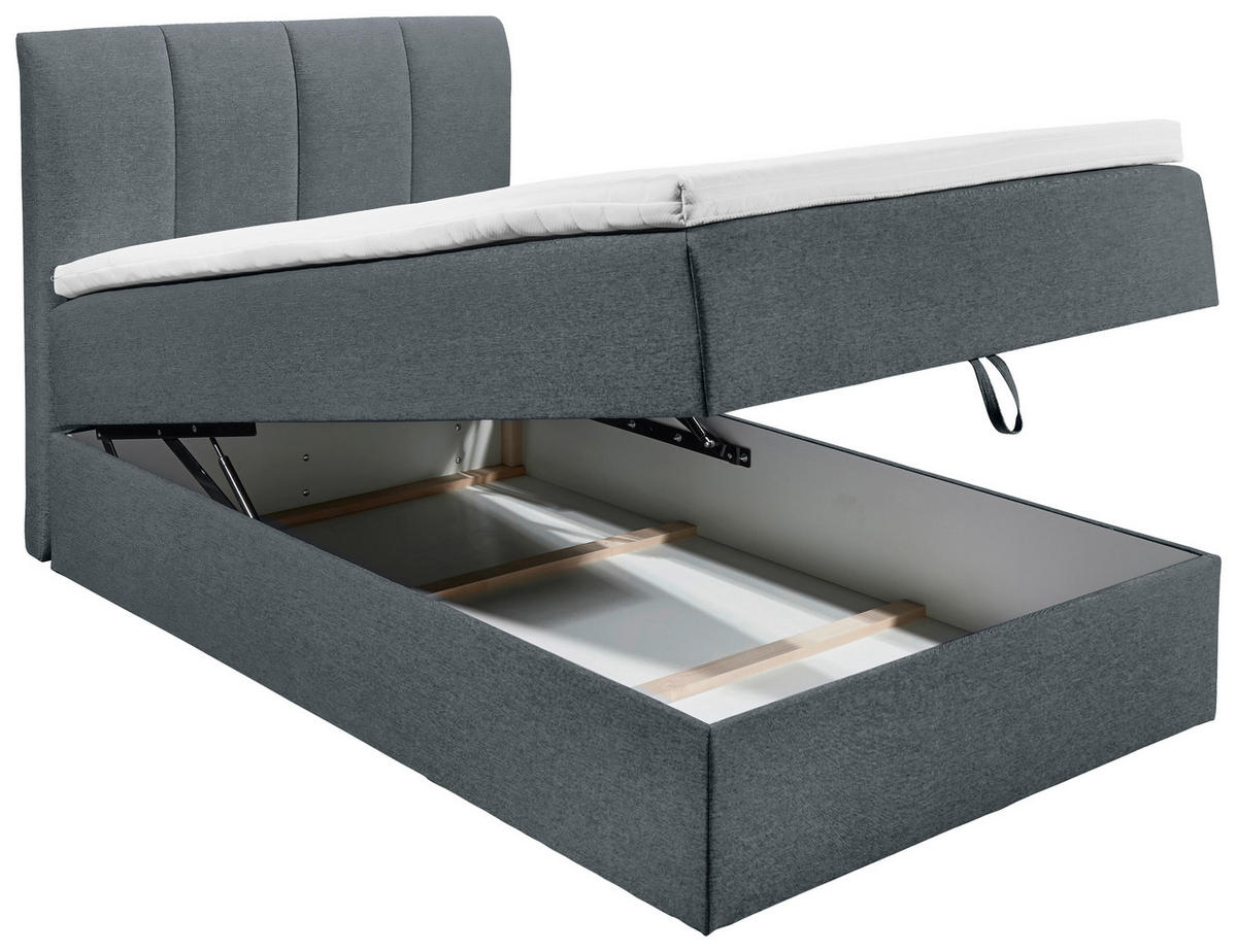 POSTEL BOXSPRING, 120/200 cm, antracitová - černá/antracitová, Basics, textil/plast (120/200cm) - MID.YOU