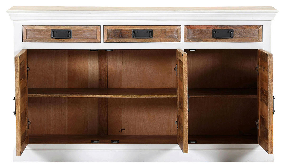 SIDEBOARD  in 160/90/40 cm  - Schwarz/Naturfarben, Design, Holz/Metall (160/90/40cm) - Landscape