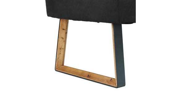 ECKBANK 173/225 cm  in Schwarz, Eichefarben  - Eichefarben/Schwarz, KONVENTIONELL, Holz/Textil (173/225cm) - Voleo