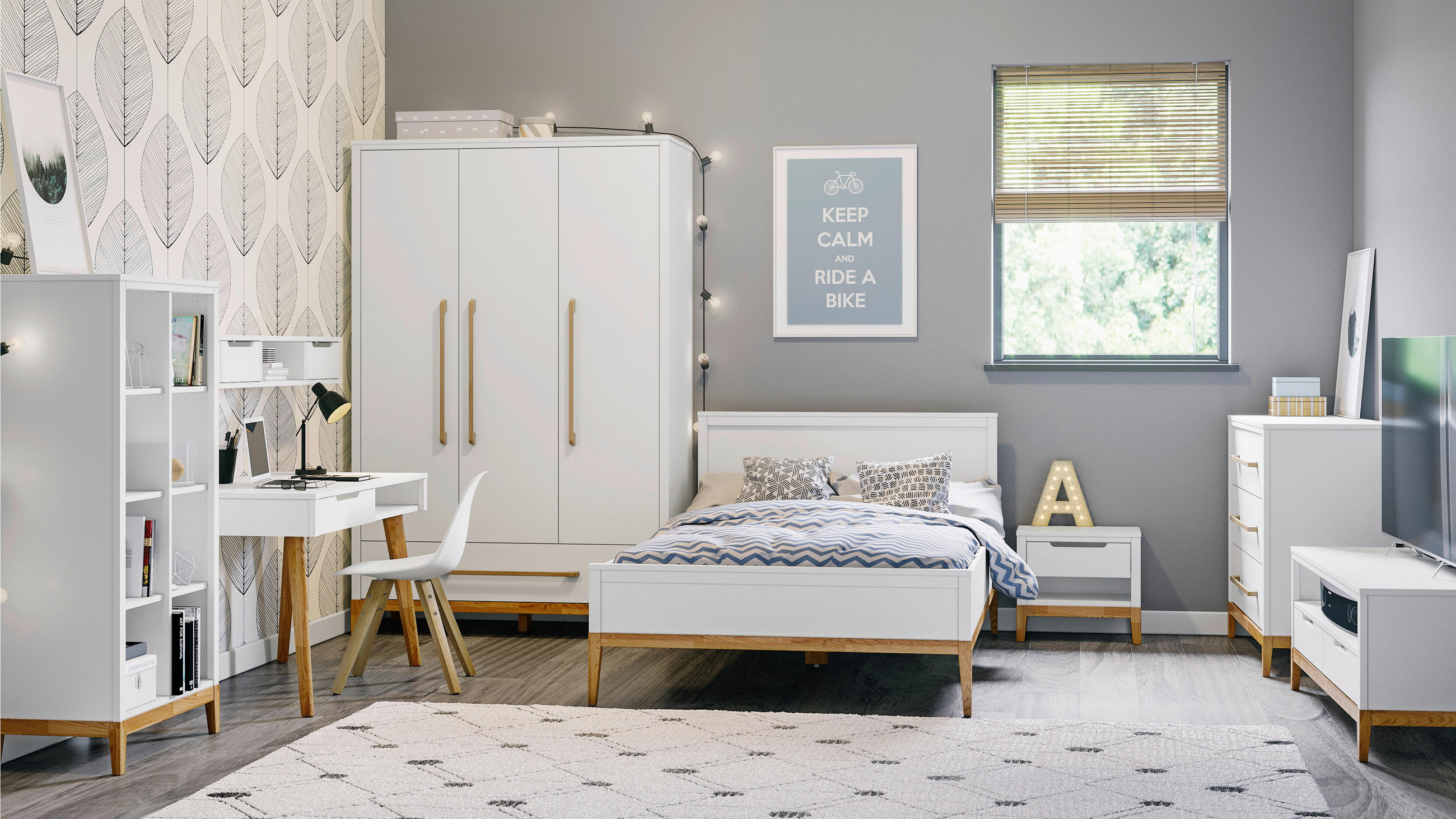 NACHTSCHRANK 50/45/31 cm Eiche massiv  - Eichefarben/Weiß, Holz/Holzwerkstoff (50/45/31cm) - Stylife