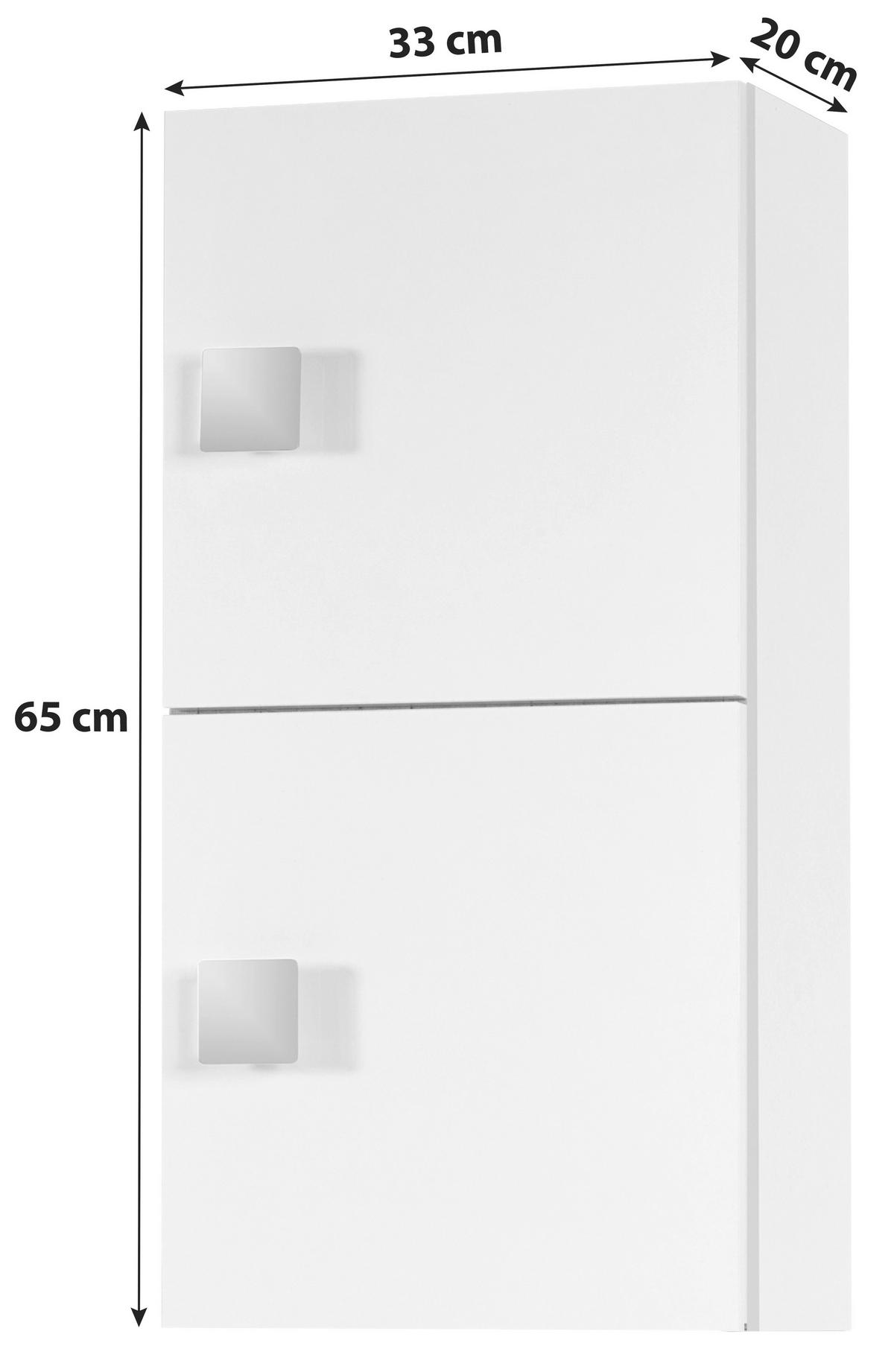 HÄNGESCHRANK 33,0/65,0/20,0 cm  - Chromfarben/Weiß, MODERN, Holzwerkstoff/Metall (33,0/65,0/20,0cm) - MID.YOU