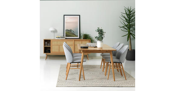 ESSTISCH Eiche furniert, massiv rechteckig Eichefarben - Eichefarben, Trend, Holz/Holzwerkstoff (190/90/75cm) - Carryhome