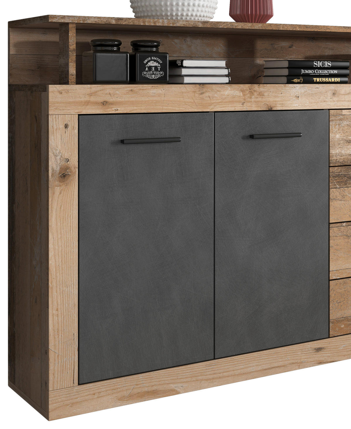 SIDEBOARD  in 190/96/32 cm  - Eichefarben/Anthrazit, Design, Holzwerkstoff/Kunststoff (190/96/32cm) - MID.YOU