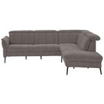 ECKSOFA in Struktur Dunkelgrau  275/235 cm  - Dunkelgrau/Schwarz, MODERN, Textil/Metall (275/235cm) - Cantus