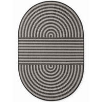 FLACHWEBETEPPICH 160/230 cm Haringey Schwarz, Weiß oval  - Schwarz/Weiß, Design, Kunststoff (160/230cm)